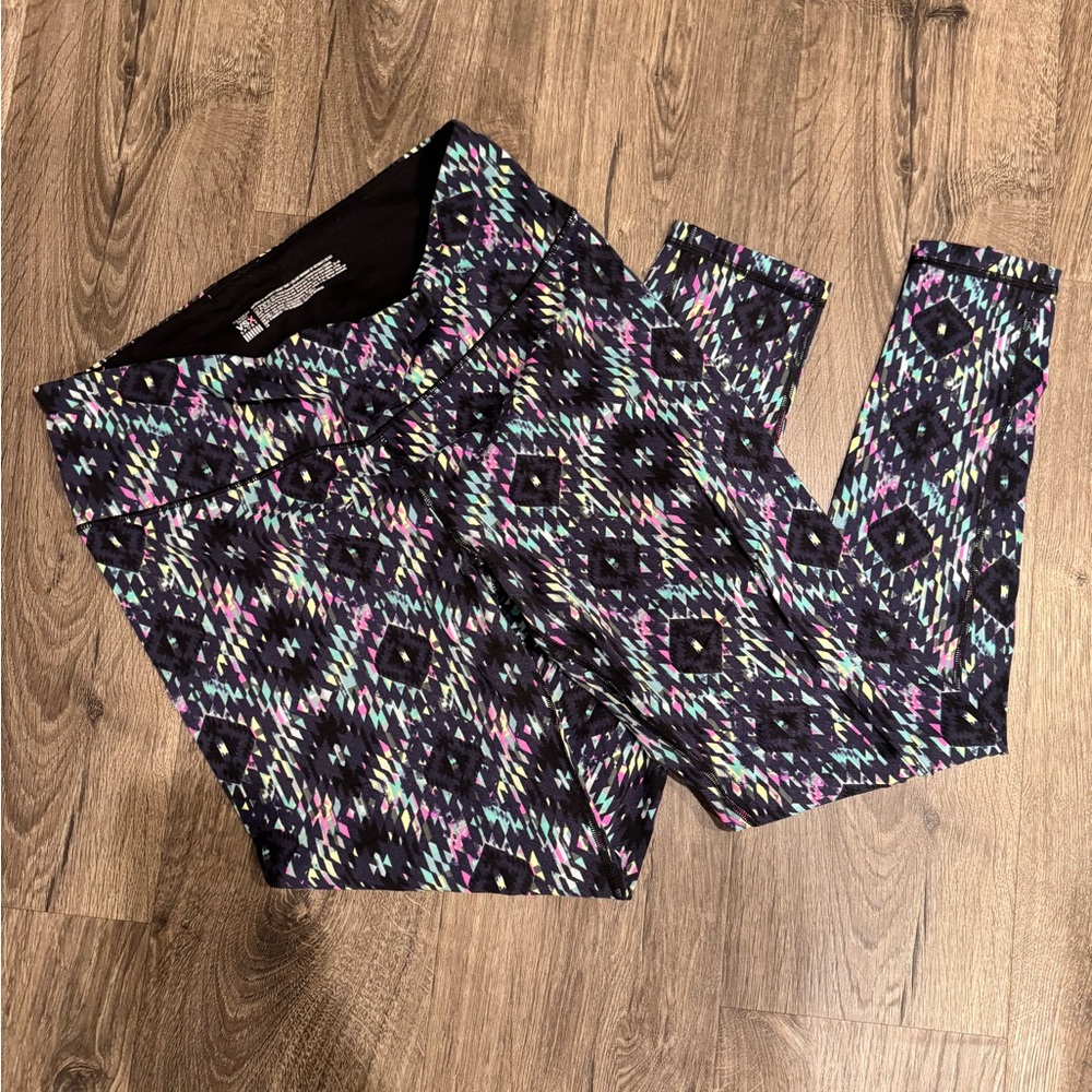 Victoria's Secret Black and Pink Leggings with Eye-Catching Design